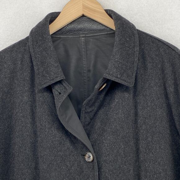 SULKA Jacket Womens 42 Quilted Wool Alpaca Nylon Reversible Barn Car Coat Gray - Picture 6 of 16